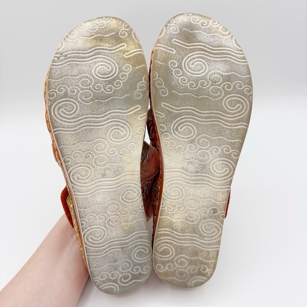 Spring Step L'Artiste Sandals Womens Sz 8.5 EU 39 Caiman Hand Painted 16342-2003 - Picture 9 of 10